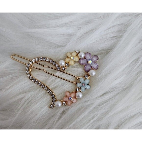 12 Pcs - Rhinestone Flower hair clip Bobby pin hair clip Bling Crystal Love Pins - Picture 7 of 10